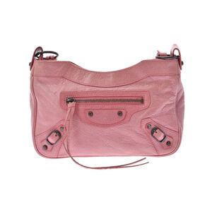 BALENCIAGA The Hip Pink Leather Shoulder Bag